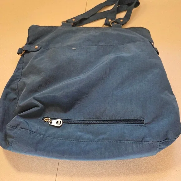 Baggallini Teal Nylon Shoulder Bag Tote Bag Purse - Picture 4 of 9